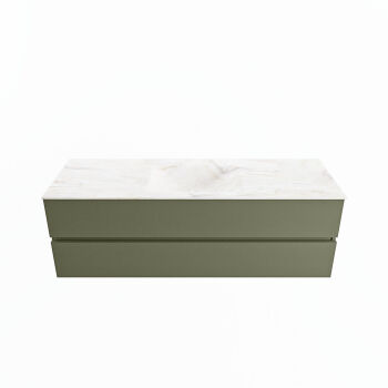 corian waschtisch set vica dlux 150 cm marmor optik becken mittig Ostra VDX150Arm2LM1Ost