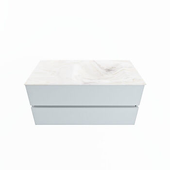 corian waschtisch set vica dlux 100 cm marmor optik becken rechts Ostra VDX100Cla2LR0Ost