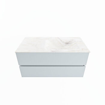 corian waschtisch set vica dlux 100 cm marmor optik becken rechts Ostra VDX100Cla2LR1Ost