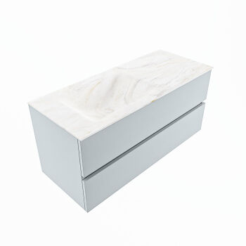 corian waschtisch set vica dlux 110 cm marmor optik becken links Ostra VDX110Cla2LL0Ost