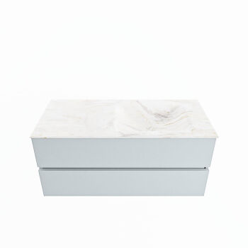 corian waschtisch set vica dlux 110 cm marmor optik becken rechts Ostra VDX110Cla2LR1Ost