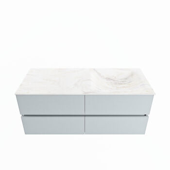 corian waschtisch set vica dlux 120 cm marmor optik becken rechts Ostra VDX120Cla4LR1Ost