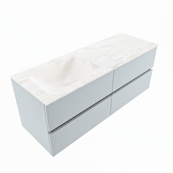 corian waschtisch set vica dlux 130 cm marmor optik becken links Ostra VDX130Cla4LL1Ost