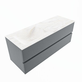 corian waschtisch set vica dlux 130 cm marmor optik becken links Ostra VDX130Pla2LL0Ost