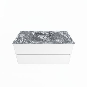 corian waschtisch set vica dlux 100 cm marmor optik becken mittig Lava VDX100Tal2LM0Lav
