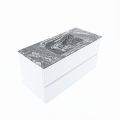 corian waschtisch set vica dlux 100 cm marmor optik becken mittig Lava VDX100Tal2LM0Lav
