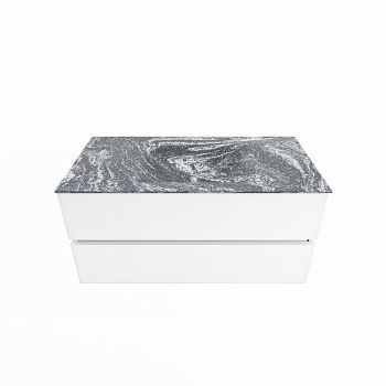 corian waschtisch set vica dlux 100 cm marmor optik becken mittig Lava VDX100Tal2LM1Lav