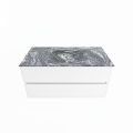 corian waschtisch set vica dlux 100 cm marmor optik becken mittig Lava VDX100Tal2LM1Lav