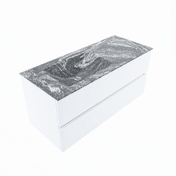 corian waschtisch set vica dlux 110 cm marmor optik becken links Lava VDX110Tal2LL0Lav