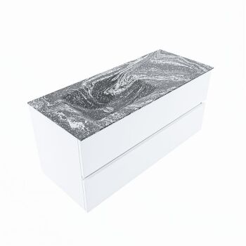 corian waschtisch set vica dlux 110 cm marmor optik becken links Lava VDX110Tal2LL1Lav