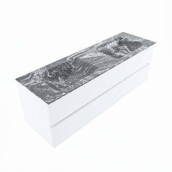 corian waschtisch set vica dlux 150 cm marmor optik doppelbecken Lava VDX150Tal2LD2Lav