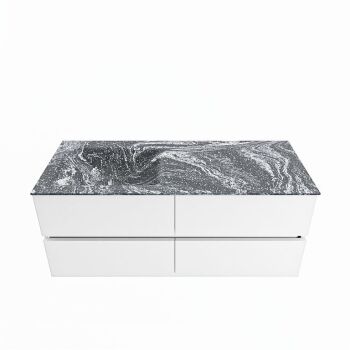 corian waschtisch set vica dlux 120 cm marmor optik becken links Lava VDX120Tal4LL0Lav