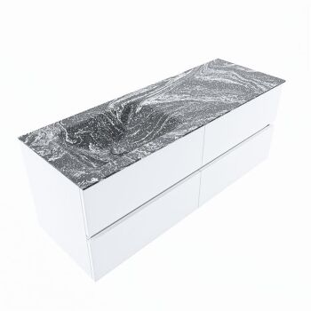 corian waschtisch set vica dlux 130 cm marmor optik becken links Lava VDX130Tal4LL0Lav
