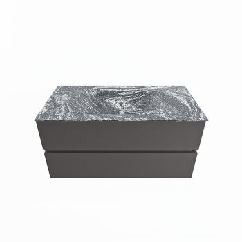 corian waschtisch set vica dlux 100 cm marmor optik becken mittig Lava VDX100Dar2LM0Lav