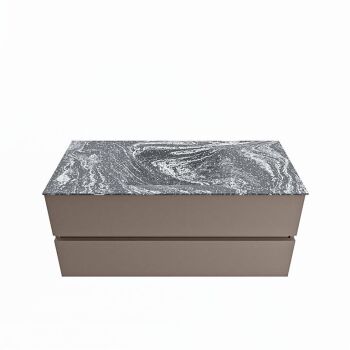 corian waschtisch set vica dlux 110 cm marmor optik becken mittig Lava VDX110Smo2LM0Lav