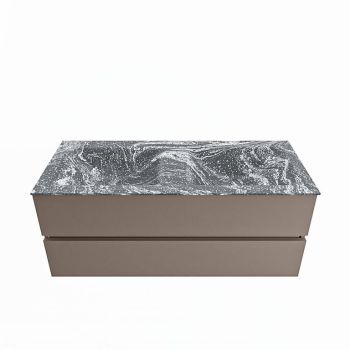 corian waschtisch set vica dlux 120 cm marmor optik doppelbecken Lava VDX120Smo2LD0Lav