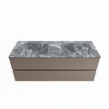 corian waschtisch set vica dlux 130 cm marmor optik doppelbecken Lava VDX130Smo2LD2Lav