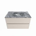corian waschtisch set vica dlux 80 cm marmor optik becken mittig Lava VDX80Lin2LM0Lav