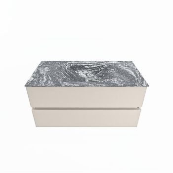 corian waschtisch set vica dlux 100 cm marmor optik becken mittig Lava VDX100Lin2LM0Lav