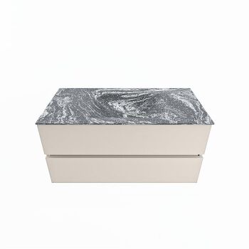 corian waschtisch set vica dlux 100 cm marmor optik becken mittig Lava VDX100Lin2LM1Lav