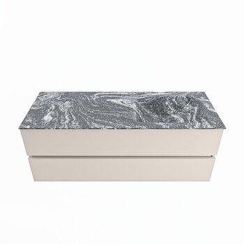corian waschtisch set vica dlux 130 cm marmor optik becken rechts Lava VDX130Lin2LR0Lav