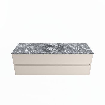 corian waschtisch set vica dlux 150 cm marmor optik becken mittig Lava VDX150Lin2LM1Lav