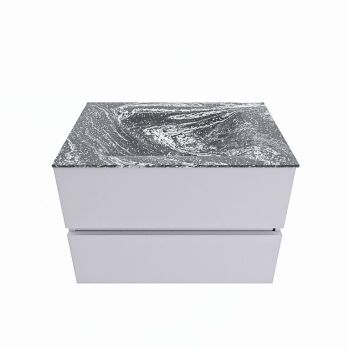 corian waschtisch set vica dlux 70 cm marmor optik becken mittig Lava VDX70Cal2LM0Lav