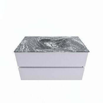 corian waschtisch set vica dlux 90 cm marmor optik becken mittig Lava VDX90Cal2LM0Lav