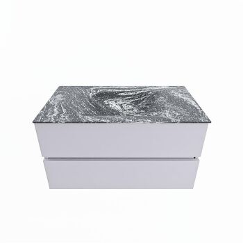 corian waschtisch set vica dlux 90 cm marmor optik becken mittig Lava VDX90Cal2LM1Lav