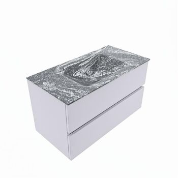 corian waschtisch set vica dlux 90 cm marmor optik becken mittig Lava VDX90Cal2LM1Lav