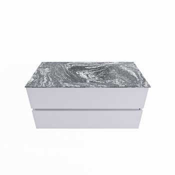 corian waschtisch set vica dlux 100 cm marmor optik becken mittig Lava VDX100Cal2LM0Lav