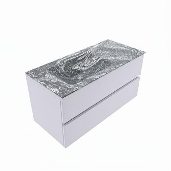 corian waschtisch set vica dlux 100 cm marmor optik becken links Lava VDX100Cal2LL1Lav