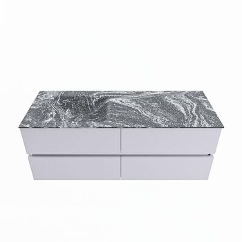 corian waschtisch set vica dlux 130 cm marmor optik becken links Lava VDX130Cal4LL0Lav