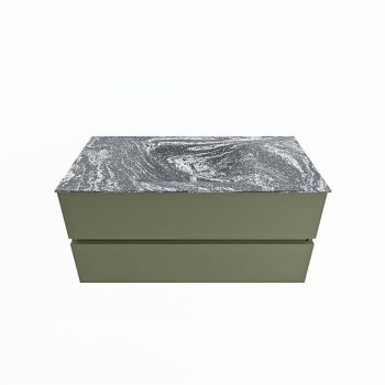 corian waschtisch set vica dlux 100 cm marmor optik becken mittig Lava VDX100Arm2LM0Lav
