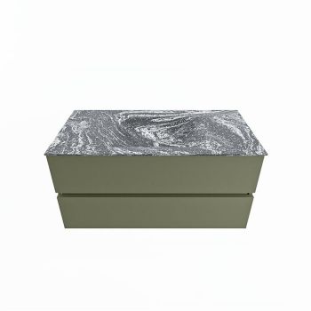 corian waschtisch set vica dlux 100 cm marmor optik becken mittig Lava VDX100Arm2LM1Lav