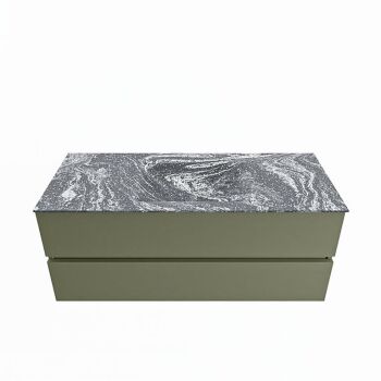 corian waschtisch set vica dlux 120 cm marmor optik becken mittig Lava VDX120Arm2LM0Lav