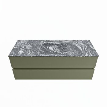 corian waschtisch set vica dlux 130 cm marmor optik becken mittig Lava VDX130Arm2LM0Lav