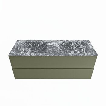 corian waschtisch set vica dlux 130 cm marmor optik doppelbecken Lava VDX130Arm2LD2Lav