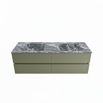 corian waschtisch set vica dlux 150 cm marmor optik doppelbecken Lava VDX150Arm4LD0Lav