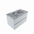 corian waschtisch set vica dlux 80 cm marmor optik becken mittig Lava VDX80Cla2LM0Lav