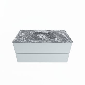 corian waschtisch set vica dlux 100 cm marmor optik becken mittig Lava VDX100Cla2LM0Lav