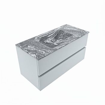 corian waschtisch set vica dlux 100 cm marmor optik becken mittig Lava VDX100Cla2LM0Lav