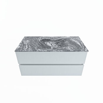 corian waschtisch set vica dlux 100 cm marmor optik becken mittig Lava VDX100Cla2LM1Lav