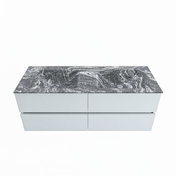 corian waschtisch set vica dlux 130 cm marmor optik doppelbecken Lava VDX130Cla4LD0Lav