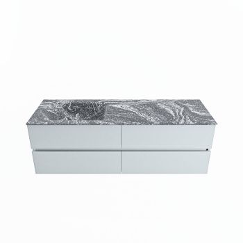 corian waschtisch set vica dlux 150 cm marmor optik becken links Lava VDX150Cla4LL0Lav