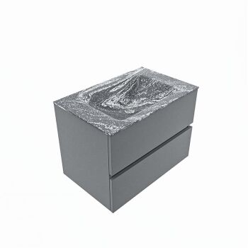 corian waschtisch set vica dlux 70 cm marmor optik becken mittig Lava VDX70Pla2LM1Lav