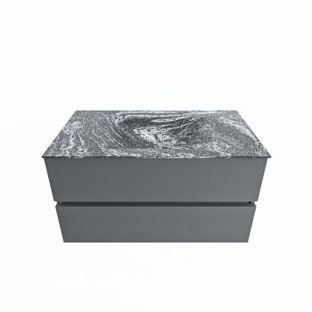 corian waschtisch set vica dlux 90 cm marmor optik becken mittig Lava VDX90Pla2LM0Lav