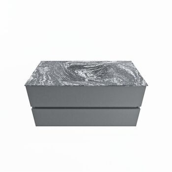 corian waschtisch set vica dlux 100 cm marmor optik becken mittig Lava VDX100Pla2LM1Lav
